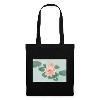 Water lily blossoms with bud in water lily pond - Tote Bag - black - Front