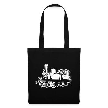 Dampflokomotive Skizze - Stoffbeutel - Schwarz - Vorne