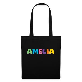 Name - Amelia - Stoffbeutel - Schwarz - Vorne