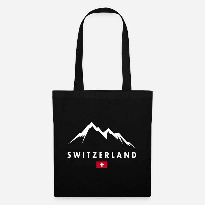 Schweiz Berg Wandern - Stoffbeutel - Schwarz