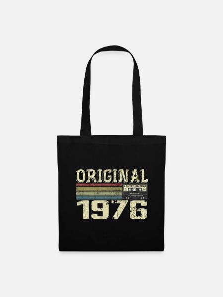 1976-Geburtstagsfeiern - Retro-1976-Geschenk - Stoffbeutel - Schwarz