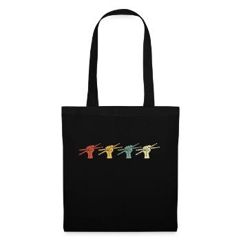 Vintage Retro Music Drummer - Tote Bag - black - Front