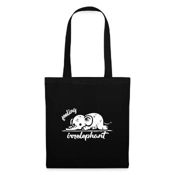 feeling irrelephant elephant animals funny pun - Tote Bag - black - Front