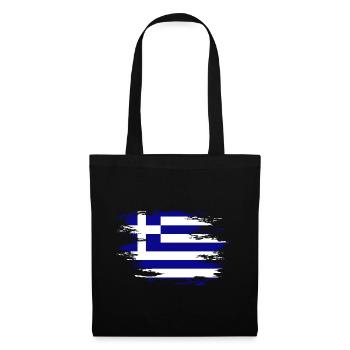 Drapeau de la Grèce utilisé design - Sac en tissu - noir - Devant