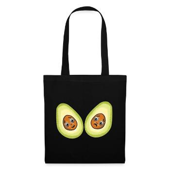 Avocados Früchte Frucht Vegetarisch - Stoffbeutel - Schwarz - Vorne