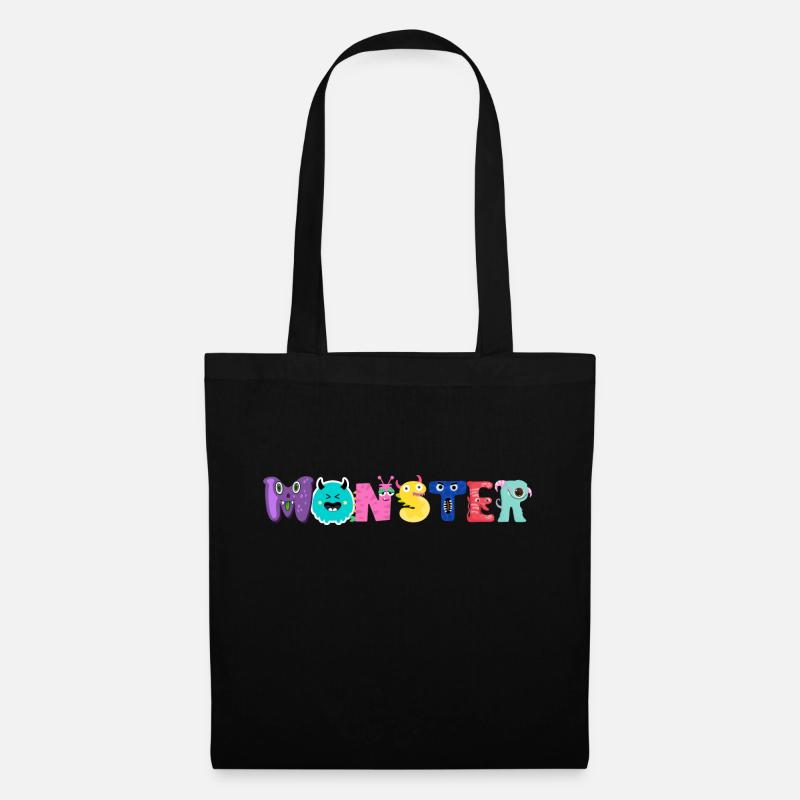 Monster Alphabet - Tote Bag - black