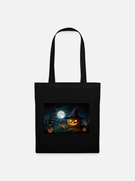 Blitzkürbis Halloween - Stoffbeutel - Schwarz