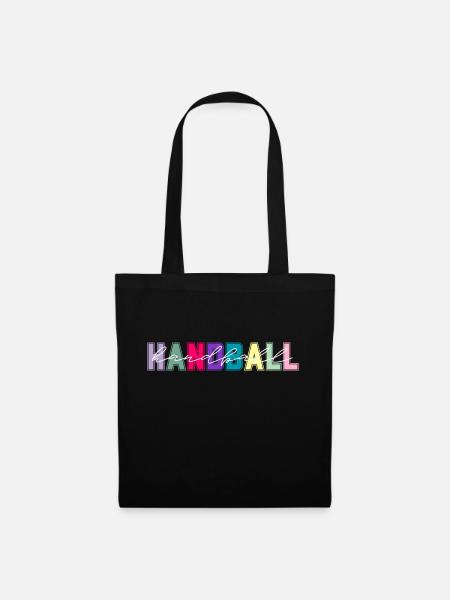 Handball Farben - Handball Liebhaber Geschenk - Stoffbeutel - Schwarz