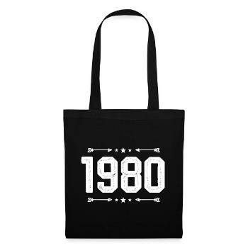 Millésime 1980 Millésime 45ème anniversaire 1980. - Sac en tissu - noir - Devant