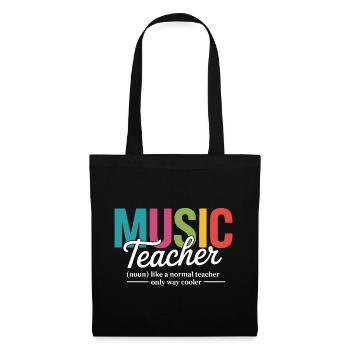Illustration vibrante de professeur de musique - Sac en tissu - noir - Devant