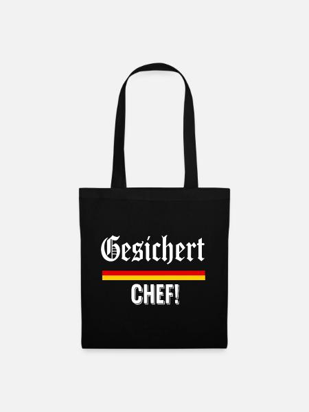 Gesichert Chef! - Stoffbeutel - Schwarz