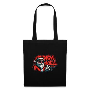 Père Noël Street Art Paix - Sac en tissu - noir - Devant