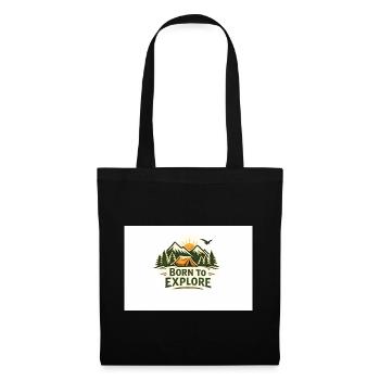 Born to Explore Outdoor Abenteuer - Stoffbeutel - Schwarz - Vorne