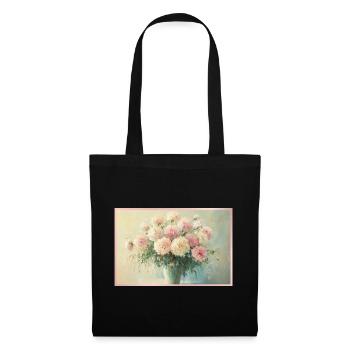 Zartes Pastell-Blumenbouquet - Stoffbeutel - Schwarz - Vorne
