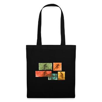 Cycling Mosaic: Bicycle Silhouettes - Tote Bag - black - Front