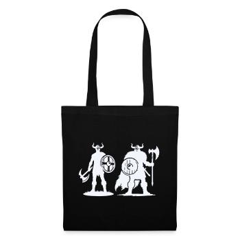 Duo viking : Bouclier et Hachette dans l’ombre - Sac en tissu - noir - Devant