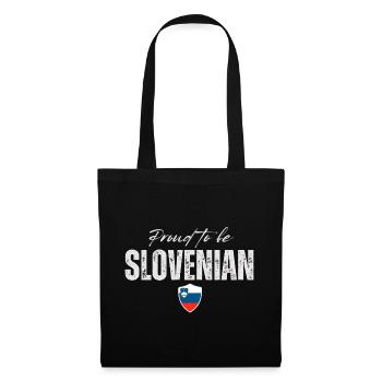 Proud Slovenian, hergestellt in Slowenien - Stoffbeutel - Schwarz - Vorne