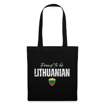 Proud Lithuanian, fabriqué en Lituanie - Sac en tissu - noir - Devant