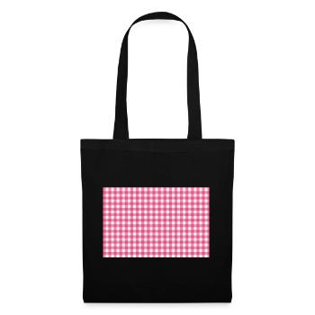 Motif à carreaux roses à quadreaux en quadreaux - Sac en tissu - noir - Devant