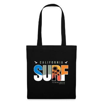 California Surf Retro Logo - Stoffbeutel - Schwarz - Vorne