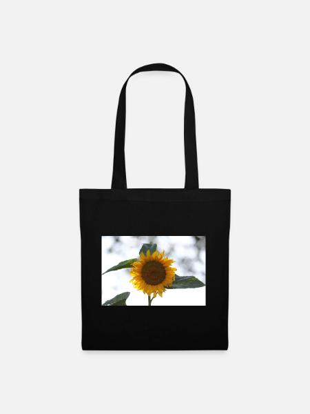Sonnenblume im klaren Himmel - Stoffbeutel - Schwarz
