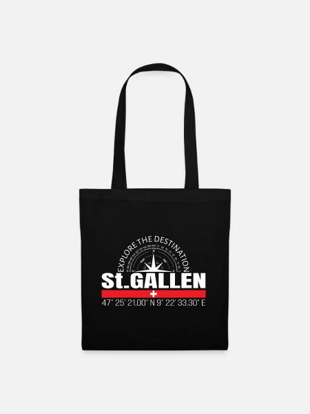 St. Gallen - Stoffbeutel - Schwarz