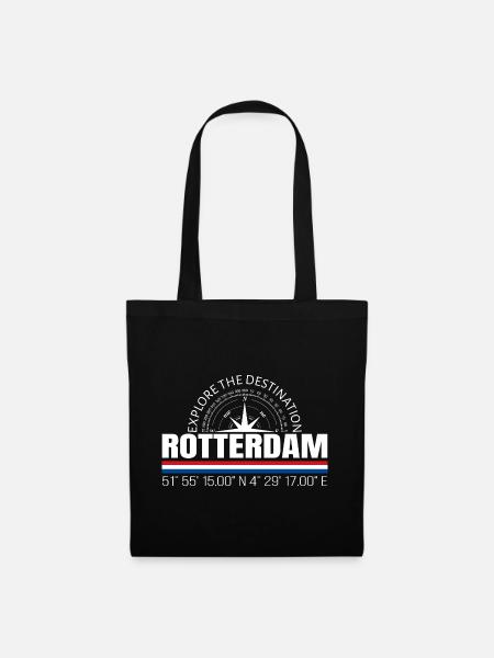 Rotterdam - Stoffbeutel - Schwarz