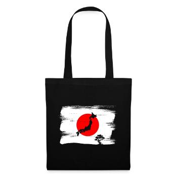 Japan Flagge - Stoffbeutel - Schwarz - Vorne