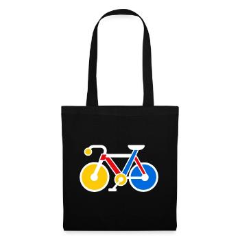Retro Pop Art Geometrisches Fahrrad - Stoffbeutel - Schwarz - Vorne