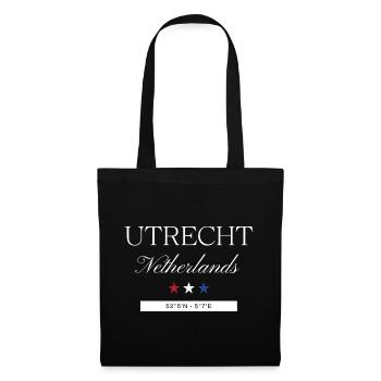 Utrecht Niederlande Souvenir Reise minimalistisch - Stoffbeutel - Schwarz - Vorne
