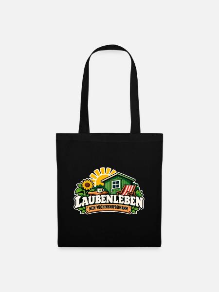 Laubenleben Wochenendfreuden - Stoffbeutel - Schwarz