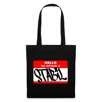 STABIL - HELLO HIP HOP - Stoffbeutel - Schwarz - Vorne