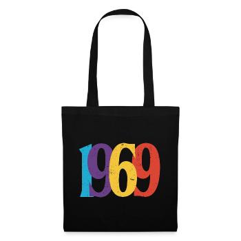 Geboren 1969 Geburtstagsgeschenk Geburtstag 69 - Stoffbeutel - Schwarz - Vorne