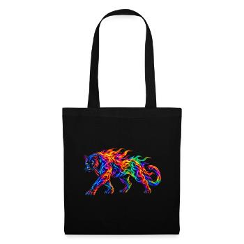 Regenbogen-Brennende Panther - Stoffbeutel - Schwarz - Vorne