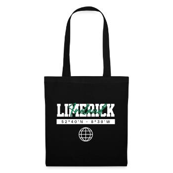 Limerick Irland Koordinaten Reise Souvenir - Stoffbeutel - Schwarz - Vorne