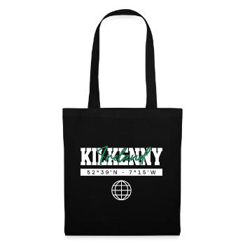 Kilkenny Irland Koordinaten Reise Souvenir - Stoffbeutel - Schwarz - Vorne