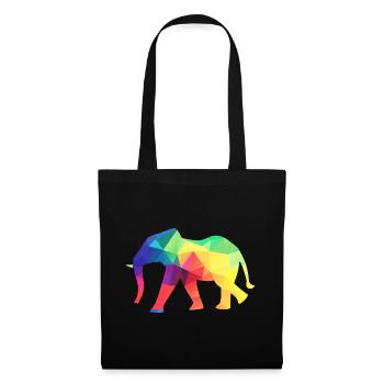 Bunter Elefant - Stoffbeutel - Schwarz - Vorne