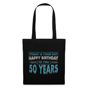 50th Birthday HAPPY BIRTHDAY TO YOU GIFT - Tote Bag - black - Front