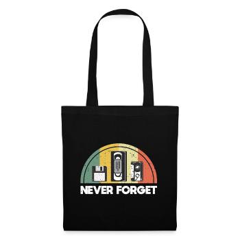 Never Forget Retro Vintage - Stoffbeutel - Schwarz - Vorne