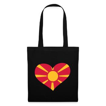 Mazedonien Herz; Heart Macedonia - Sac en tissu - noir - Devant