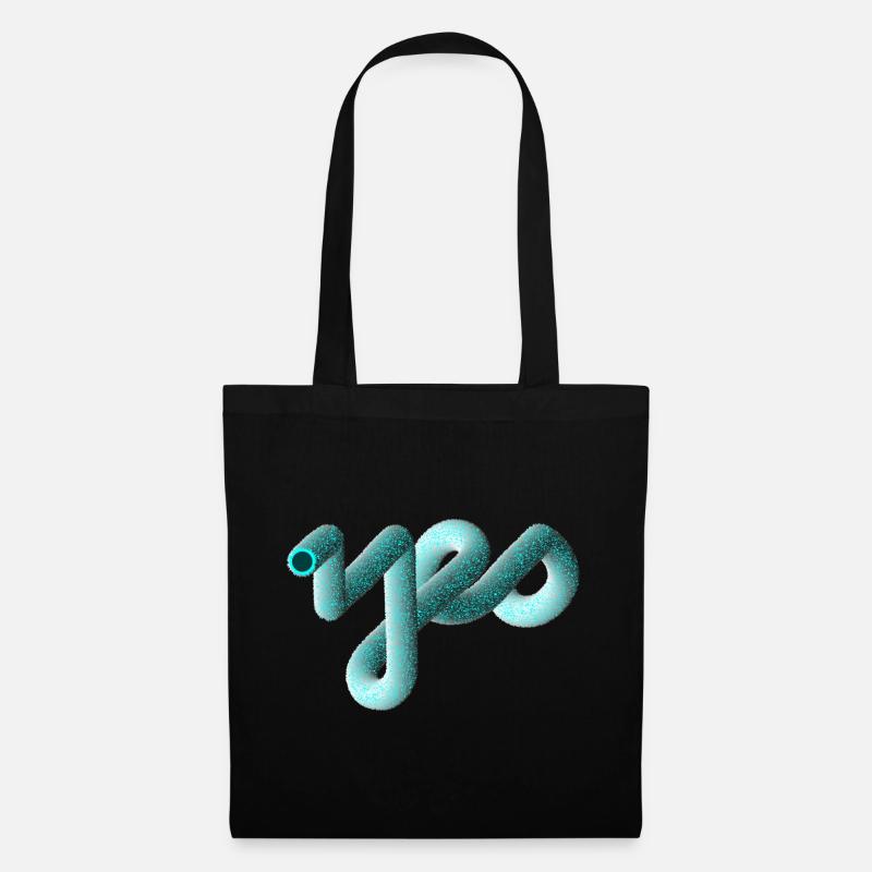 YES Font cuddly effect 3D - Tote Bag - black