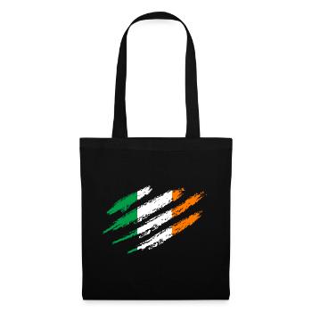 Irlande Drapeau Rayures Drapeau irlandais Dublin Griffes - Sac en tissu - noir - Devant