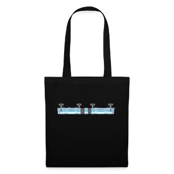 Schwebebahn lang pixelart - Stoffbeutel - Schwarz - Vorne