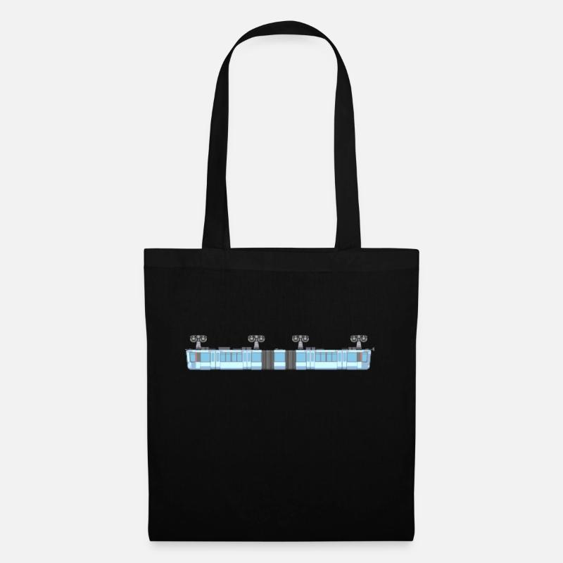 Schwebebahn lang pixelart - Stoffbeutel - Schwarz