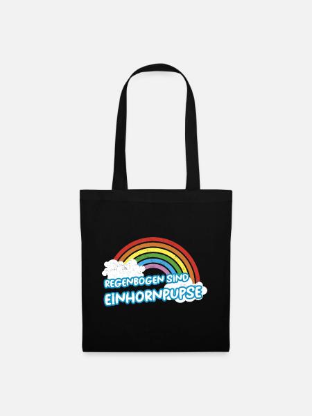 Regenbogen sind Einhornpupse - Stoffbeutel - Schwarz