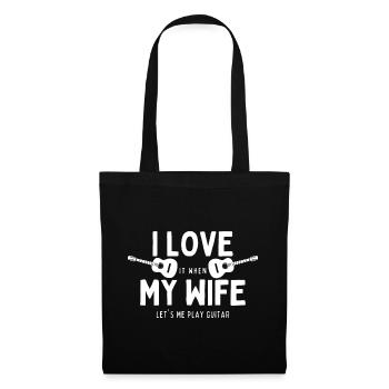 J’ADORE QUAND MA FEMME ME JOUE DE LA GUITARE - Sac en tissu - noir - Devant