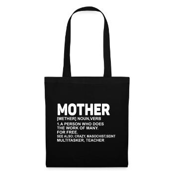 Noun Definition Nutrition pour maman mère - Sac en tissu - noir - Devant