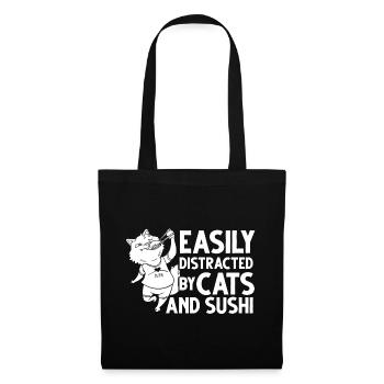Katze Sushi Japanische Nigiri Schüssel Maker - Stoffbeutel - Schwarz - Vorne