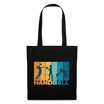 Handball Handballer Vintage Geschenk - Stoffbeutel - Schwarz - Vorne