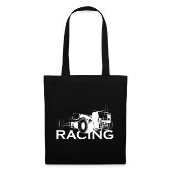 Illustration de voiture de course icône logo icône graphique - Sac en tissu - noir - Devant